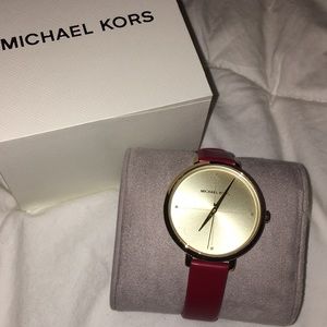 MK red band gold watch